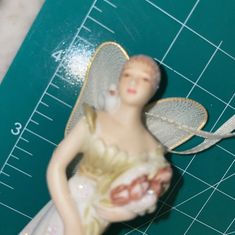 Hallmark 2001 Keepsake Christmas Ornament Sparkling Snow Blossom Porcelain Angel